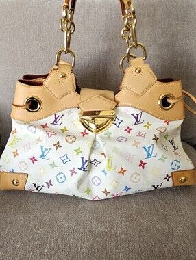 ✨️Louis Vuitton x Takashi  Murakami Multicolor Monogram Ursula in White